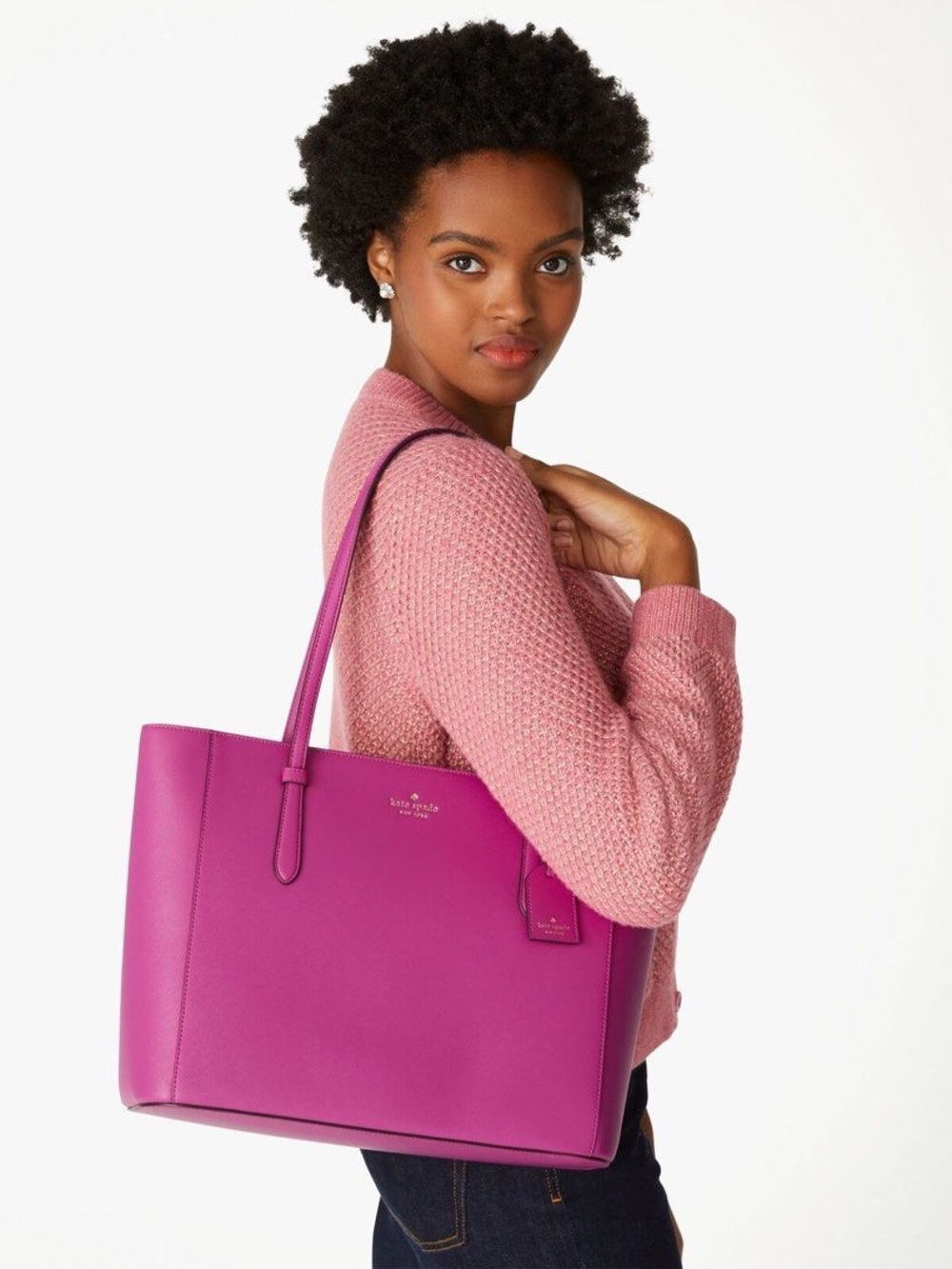 Kate Spade Purple Leather Tote Shoulder Bag